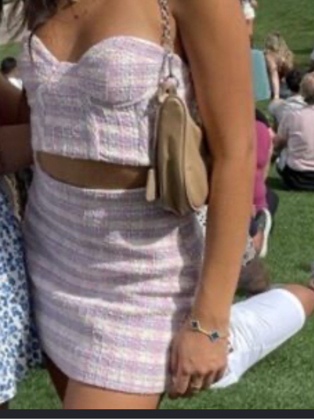 Pastel Pink Tweed Mini Skirt - Feminine Summer Style set - Picture 4 of 5